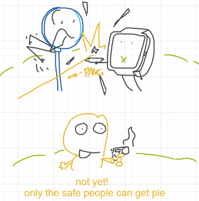 A panel from Chilly, episode two of the Board Boards object show by Furretwalk/WalkingFurret.
